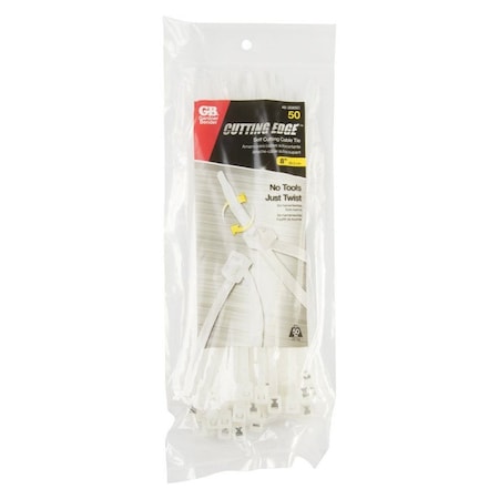 Gardner Bender Cable Tie, 8 in L, 2 in Max Bundle Dia., Natural, Nylon 6/6, 50 lb Strength 46-308SC